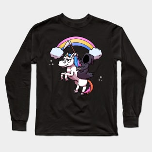 Death Riding Unicorn Rainbow Edition Long Sleeve T-Shirt